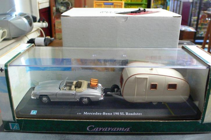 mercedes 190sl met smv 10 caravan  1/43, Hobby en Vrije tijd, Modelauto's | 1:43, Nieuw, Auto, Overige merken, Verzenden