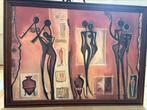 Schilderij Afrika met ophangsysteem, Antiek en Kunst, Ophalen