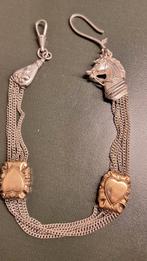 Antiek zilveren paarden zakhorloge ketting erg mooi ., Verzenden