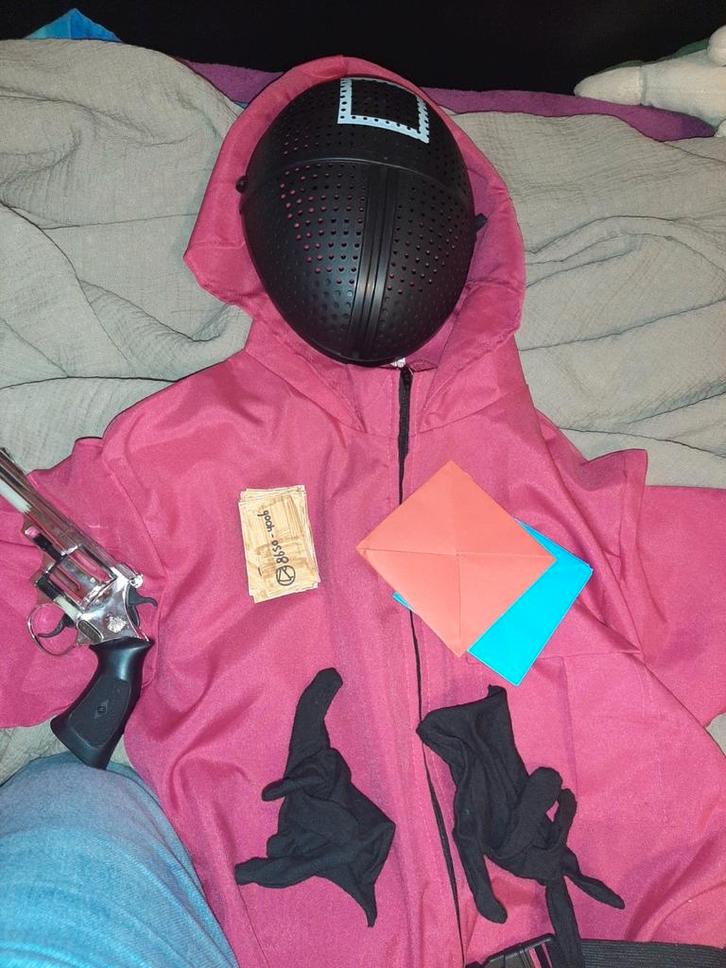 Squid game kostumen, Kinderen en Baby's, Carnavalskleding en Verkleedspullen, Zo goed als nieuw, Jongen of Meisje, 146 t/m 152