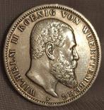 Duitse 3 Mark 1909 - Wilhelm II Württemberg, Verzenden, Zilver, Overige waardes, Koningin Wilhelmina