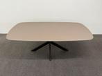 Deens ovale eettafel HPL taupe 200x100, 100 tot 150 cm, 200 cm of meer, Ophalen of Verzenden, Zo goed als nieuw