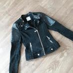 zwart spijker/leer jasje mt XS, Zwart, Ophalen of Verzenden, Maat 34 (XS) of kleiner, Gedragen