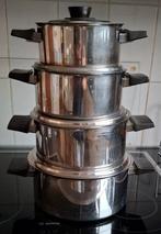 Pannenset+ vergiet ( zilmeta rvs) + waterketel en steelpan, Ophalen, Rvs, Pannenset