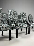 8x Eetkamerstoel blauw grijs klassiek, Huis en Inrichting, Stoelen, Ophalen, Blauw, Zo goed als nieuw, Stof