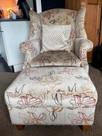 Fauteuil met voetenbankje, Huis en Inrichting, Fauteuils, Ophalen, Gebruikt, Minder dan 75 cm, 75 tot 100 cm