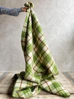 Vintage wollen plaid deken geruit groen 240 x 230 cm, -, -, Ophalen of Verzenden, Zo goed als nieuw
