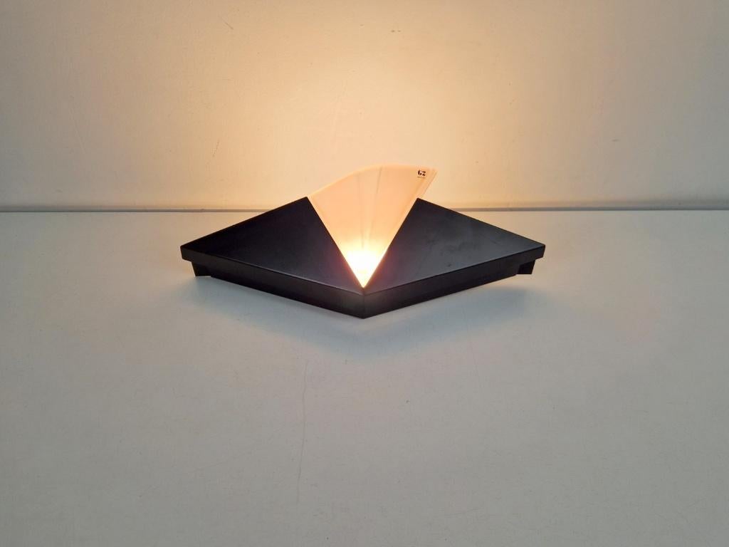 Postmodern g2 vetri murano wandlamp metaal glas’80 italy, N, N, Postmodern, Ophalen of Verzenden