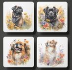 Tibetaanse Spaniël Aquarel onderzetters met houder, Ophalen of Verzenden, Nieuw, Glas of Kopje