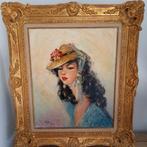 Jean Gabriel Domergue 56*46  "Élégante au chapeau fleuri", Antiek en Kunst, Ophalen of Verzenden
