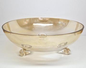 Moderne brons irisé gekleurde schaal op drie voetjes. beschikbaar voor biedingen