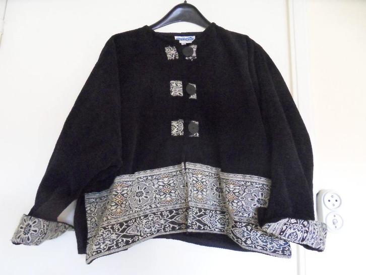 Apart,uniek kort zwart jasje.Himalaya.Free size.100 % Cotton, Kleding | Dames, Jasjes, Kostuums en Pakken, Nieuw, Jasje, Maat 46/48 (XL) of groter