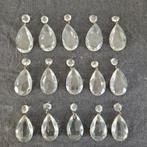 15 pegels diamant druppels onderdelen kroonluchter, Ophalen of Verzenden, Gebruikt, Glas