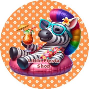 LF2856 icing frosting zebra zomer 19cm eetbare print top beschikbaar voor biedingen