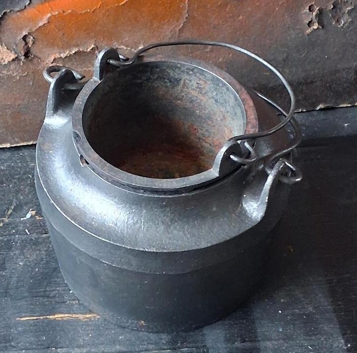 Lijmpot,dubbel. Beenderlijm. * Zie tekst., Antiek en Kunst, Antiek | Gereedschap en Instrumenten, Ophalen