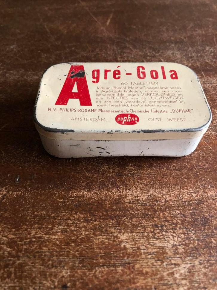 Blikje Agre - Gola 60, Verzamelen, Blikken, Gebruikt, Overige, Ophalen of Verzenden