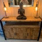 Mangohout dressoir, Huis en Inrichting, Kasten | Dressoirs, Ophalen of Verzenden, Zo goed als nieuw, 25 tot 50 cm
