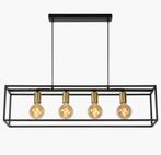 Nieuw Lucide RUBEN Hanglamp 4xE27 Zwart / Goud, Ophalen of Verzenden, Nieuw, Metaal, Hanglamp industrieel