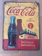 Coca cola vintage antiek reclame bord, Ophalen of Verzenden, Gebruikt, Reclamebord