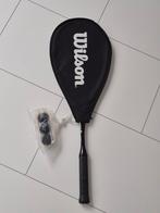 Wilson Squash Racket - Nieuwstaat + 3 Ballen, Sport en Fitness, Squash, Ophalen of Verzenden, Nieuw, Racket, Met hoes