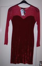 Mini Jurk Rood Velvet Fluweel S 36 Nieuw ( Jool ), Verzenden, Nieuw, Maat 36 (S), Boven de knie
