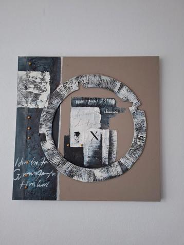 Abstract Schilderij met Cirkel beschikbaar voor biedingen