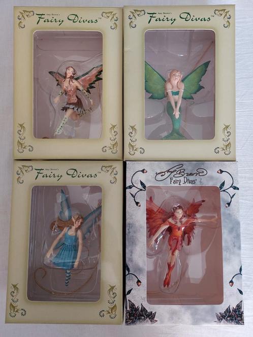 4x Amy Brown Fairy Diva elfje - Elements, Verzamelen, Beelden en Beeldjes, Zo goed als nieuw, Fantasy, Ophalen of Verzenden