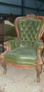 Leder barok lodewijk fauteuil, Antiek en Kunst, Antiek | Meubels | Stoelen en Banken, Ophalen