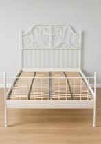 IKEA bed metaalframe 140x200 + twijfelaar lattenbodem, Ophalen, Wit, 140 cm, Zo goed als nieuw
