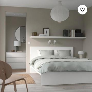 Compleet Ikea Malm bed,lattenbodems,2 matrassen 160x200cm.  beschikbaar voor biedingen