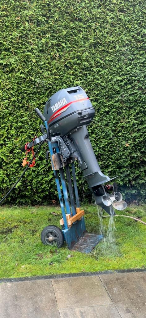 Yamaha 15 PK Kortstaart - Evt met Vortex 310 Aluminium rib, Watersport en Boten, Buiten- en Binnenboordmotoren, Gebruikt, Benzine