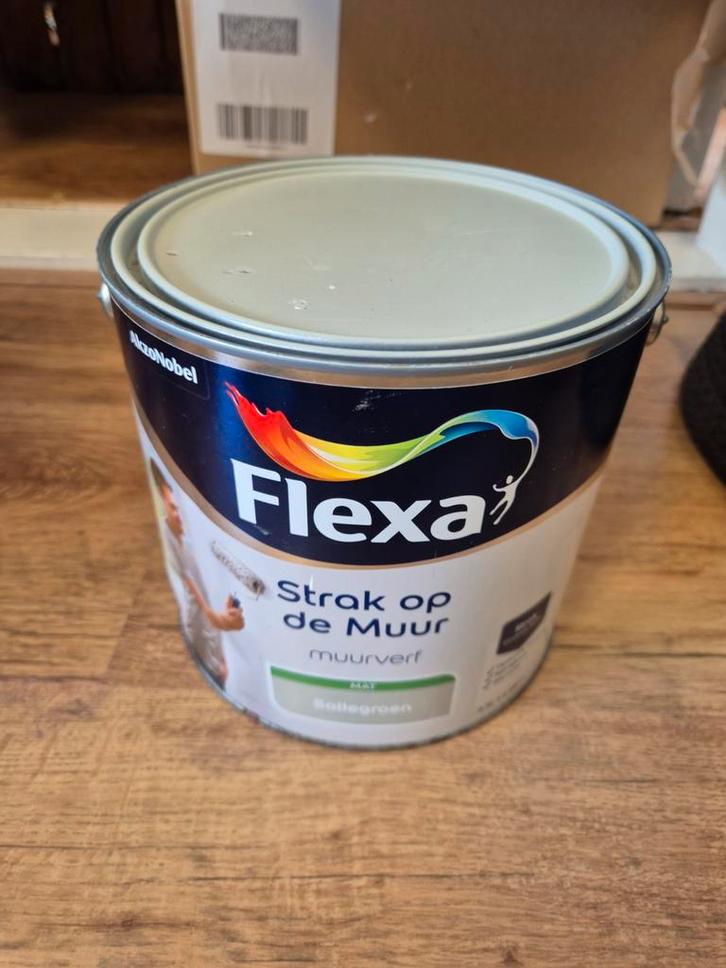 Flexa Muurverf Saliegroen Mat - Nieuw!, Doe-het-zelf en Verbouw, Verf, Beits en Lak, Nieuw, Verf, Minder dan 5 liter, Groen, Ophalen of Verzenden