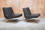 IZGS 2 donkergrijze leren Harvink Editie Do draaifauteuils, Harvink, Harvink, Minder dan 75 cm, Design