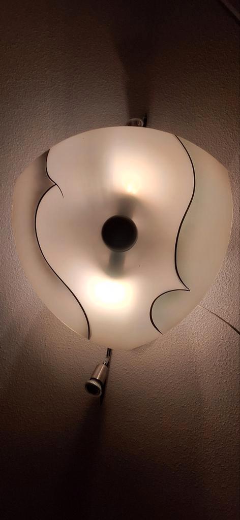Vintage plafonniere jaren 60, Huis en Inrichting, Lampen | Plafondlampen, Gebruikt, Glas, Ophalen