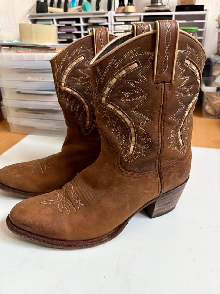 Bruine leren Sendra laarzen, Kleding | Dames, Schoenen, Zo goed als nieuw, Overige typen, Bruin, Ophalen of Verzenden