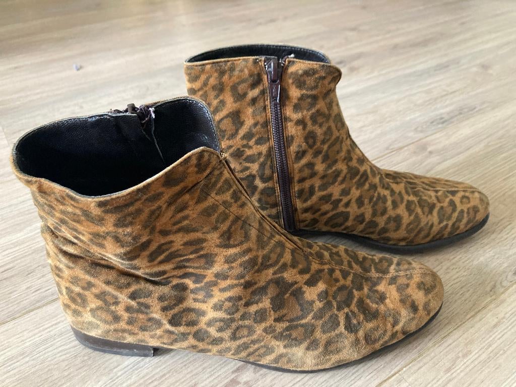 Laarsjes met panterprint - Bitter, Kleding | Dames, Schoenen, Gedragen, Lage of Enkellaarzen, Overige kleuren, Ophalen of Verzenden