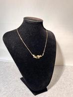 14k gouden collier met twee dolfijnen – vast middendeel, Verzenden, Zo goed als nieuw, Goud, Goud