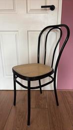 Vintage webbing cafe stoel zwart, Huis en Inrichting, Ophalen, Kunststof, Gebruikt, Zwart
