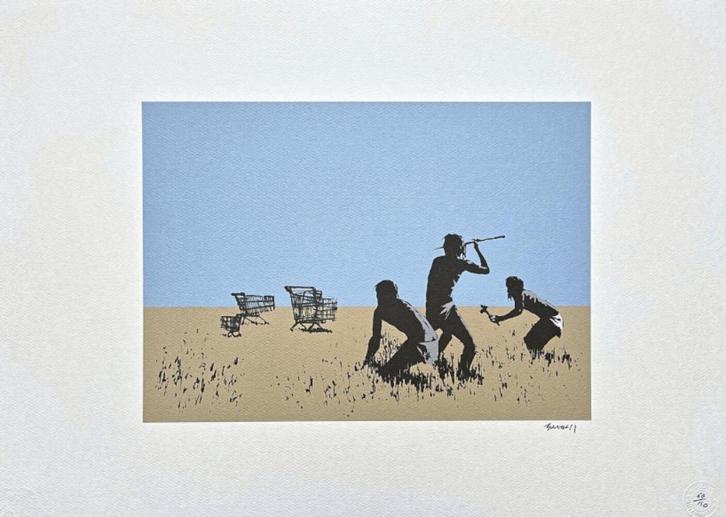 Banksy - Trolley Hunters, Antiek en Kunst, Kunst | Litho's en Zeefdrukken, Ophalen of Verzenden