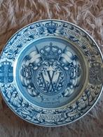 Delftsblauw wandbord 40 jarig regeringsjubileum Wilhelmina, Antiek en Kunst, Ophalen of Verzenden