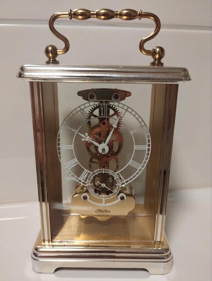 Haller quartz skeleton carriage klokje, Antiek en Kunst, Antiek | Klokken, Ophalen of Verzenden