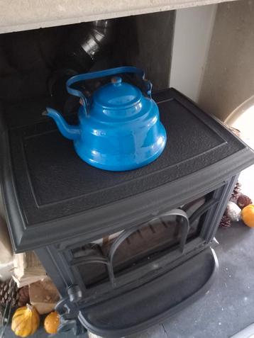 Emaille theepot/waterketel petrol blue  beschikbaar voor biedingen