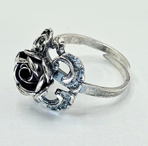Zilveren Ring Roos Bloem, Sieraden, Tassen en Uiterlijk, Ringen, Zo goed als nieuw, Dame, Zilver, Zilver, Verzenden