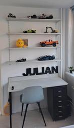 Bureau betonlook, planken en stoel, Ophalen, Zo goed als nieuw, Bureau