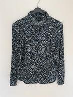 Mooie blouse v.Elvira, mt 36, zwart/bloemetjes,  zgan!!, Zwart, Ophalen of Verzenden, Zo goed als nieuw, Maat 36 (S)