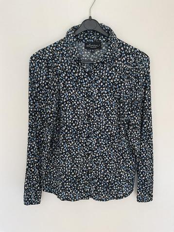 Mooie blouse v.Elvira, mt 36, zwart/bloemetjes,  zgan!! beschikbaar voor biedingen