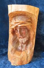 Prachtig gestoken houten CHRISTUS kop 33,3 cm, Ophalen