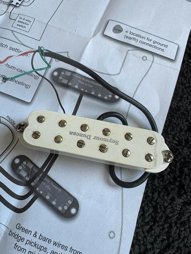 Seymour Duncan SJBJ-1B JB Jr. Strat pickup – Wit, Muziek en Instrumenten, Instrumenten | Onderdelen, Zo goed als nieuw, Elektrische gitaar