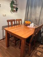 Eettafel met stoelen en salontafel. T.e.a.b, Huis en Inrichting, Tafels | Eettafels, Ophalen, Gebruikt, 100 tot 150 cm, Eikenhout
