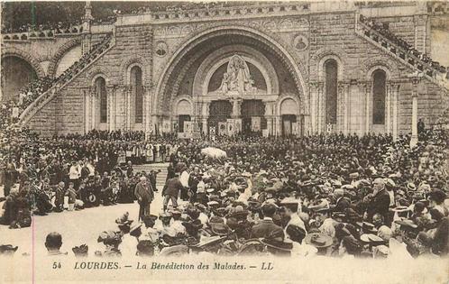 (381-453-001) Lourdes Le Benediction des Malades, Verzamelen, Ansichtkaarten | Buitenland, Frankrijk, Verzenden
